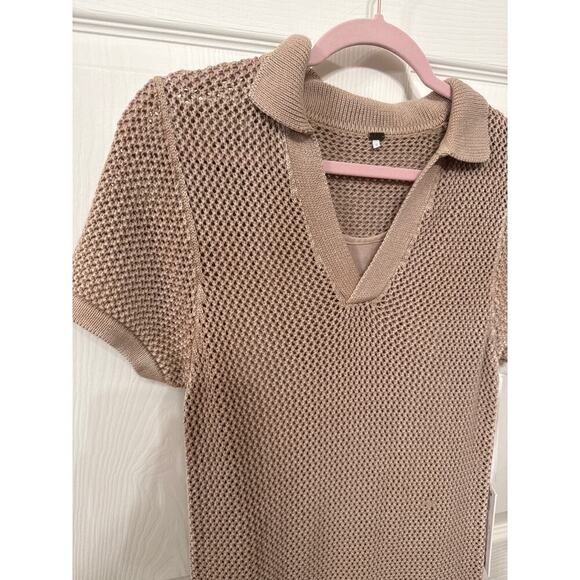 NWT Young, Fabulous,& Broke Faye Crochet Maxi Dress in Sandstone Mineral Wash, S - Picture 7 of 15